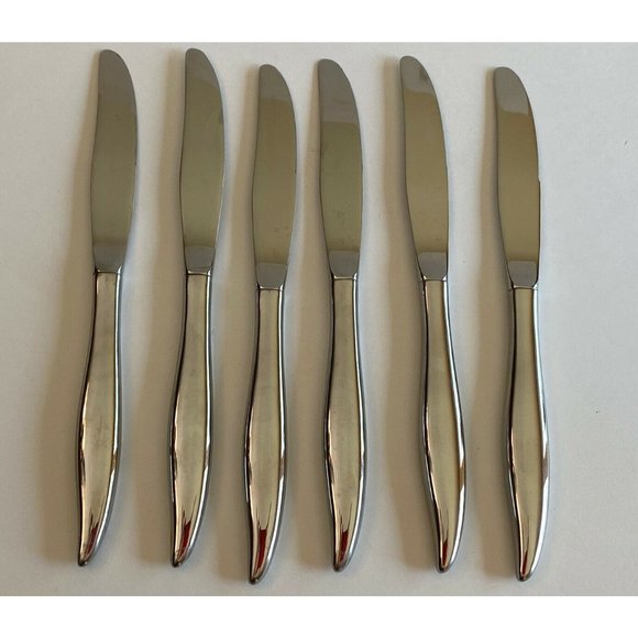 Set of 6 Oneidacraft Deluxe Stainless Textura - Picture 2 of 4